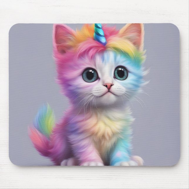 Rainbow Unicorn Kitten Mousepad (Vorne)
