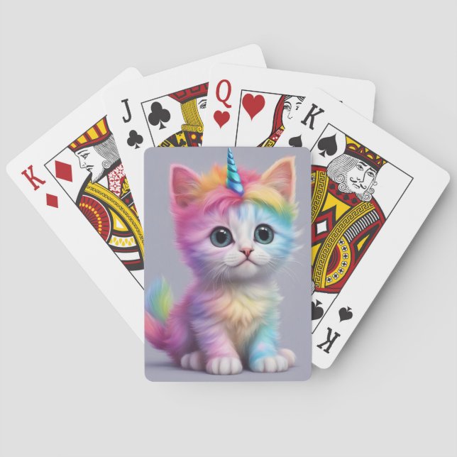 Rainbow Unicorn Kitten Spielkarten (Rückseite)