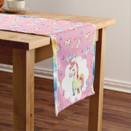 Rainbow Unicorn Kurzer Tischläufer