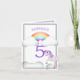 Rainbow Unicorn Magical Niedlich Personal Age Birt Einladung