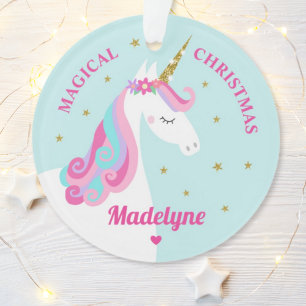 Rainbow Unicorn Magique Noël Aqua
