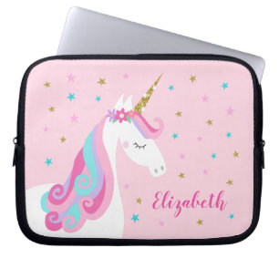 Rainbow Unicorn Magischer Glitzer Rosa Laptopschutzhülle