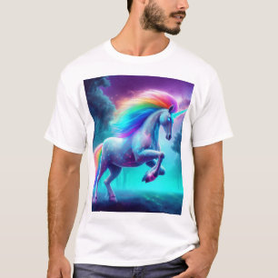 Rainbow Unicorn Men's Basic T - Shirt