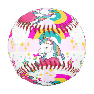 Rainbow Unicorn mit Sternen Baseball