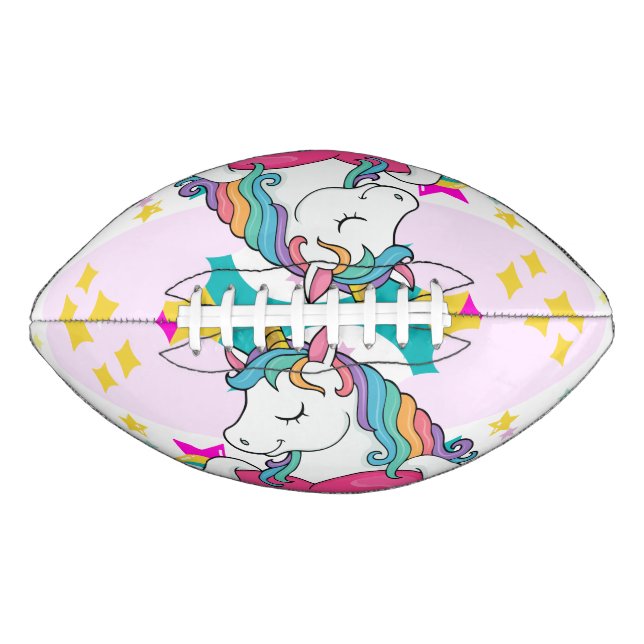 Rainbow Unicorn mit Sternen Football (Vorderseite)
