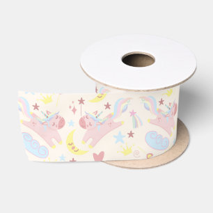 Rainbow Unicorn Niedlich Pastel fröhlich Satinband