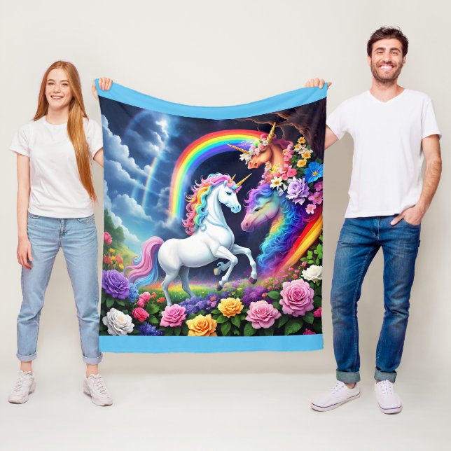 Rainbow Unicorn One Fleecedecke (Beispiel)