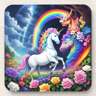 Rainbow Unicorn One Getränkeuntersetzer