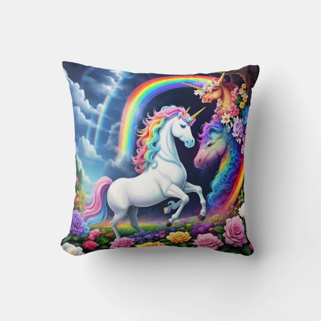 Rainbow Unicorn One Kissen (Vorderseite)