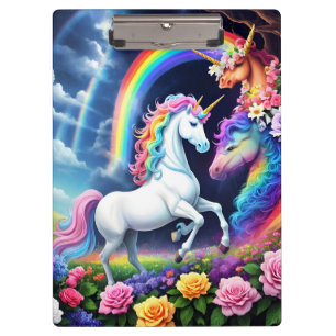 Rainbow Unicorn One Klemmbrett