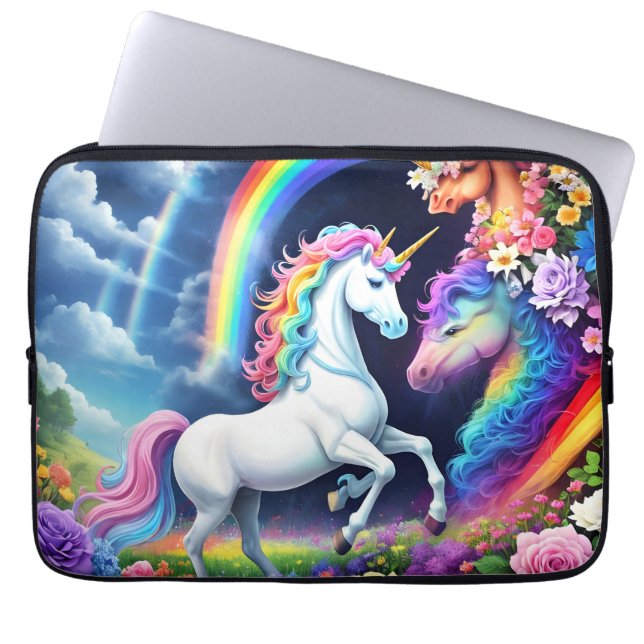 Rainbow Unicorn One Laptopschutzhülle (Vorderseite)