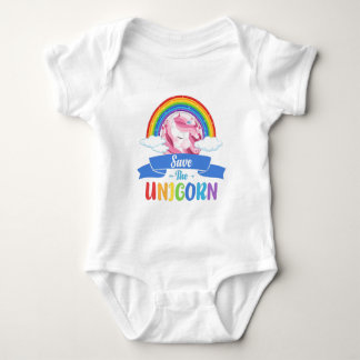 Rainbow Unicorn Party Baby Bodysuit Strampler