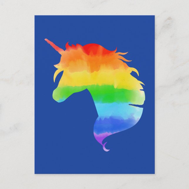 Rainbow Unicorn Postkarte (Vorderseite)