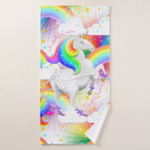 Rainbow Unicorn Princess Sternexplosion Bad Badhandtuch Set