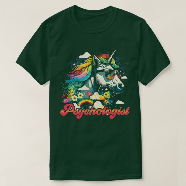 Rainbow Unicorn Psychologe T-Shirt (Design vorne)