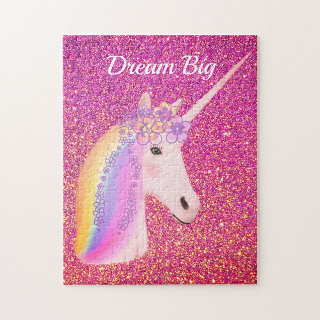 Rainbow Unicorn Rosa Glitzer Sparkasse (Vertikal)