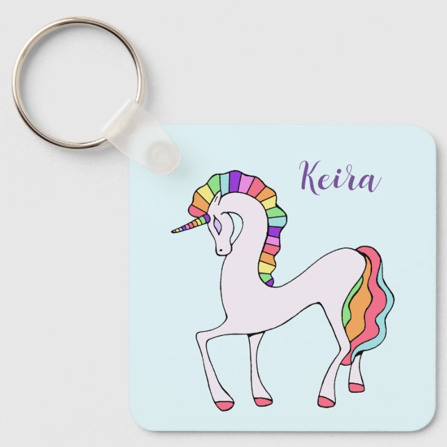 Rainbow Unicorn Schlüsselanhänger (Vorderseite)