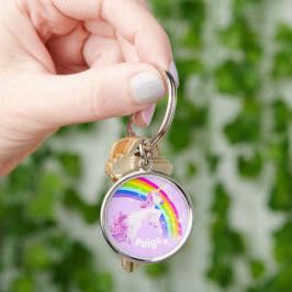 Rainbow Unicorn Springmädchen Schlüsselanhänger