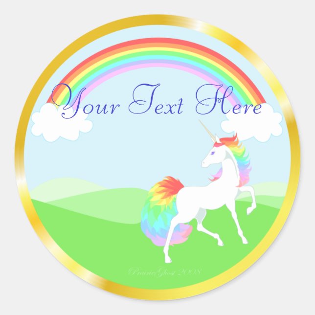 Rainbow Unicorn Stickers (Vorderseite)