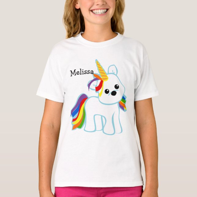 Rainbow Unicorn-Süsse T-Shirt (Vorderseite)