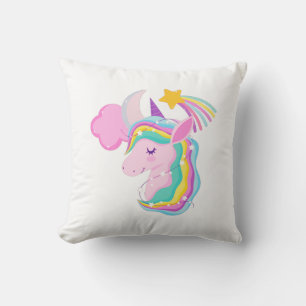 Rainbow Unicorn Throw Kissen