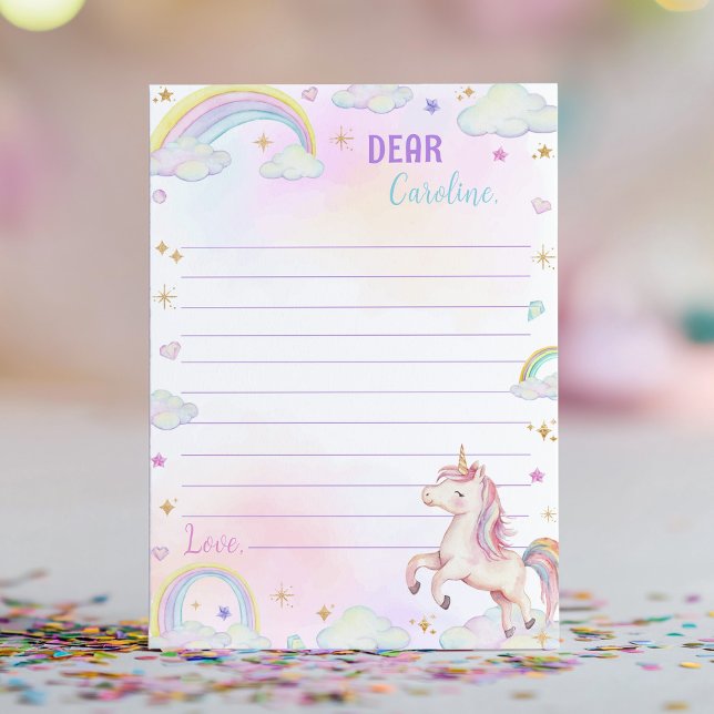 Rainbow Unicorn Time Capsule Note Card Dankeskarte (Von Creator hochgeladen)