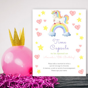 Rainbow Unicorn - Time Kapsel 1. Geburtstag Poster
