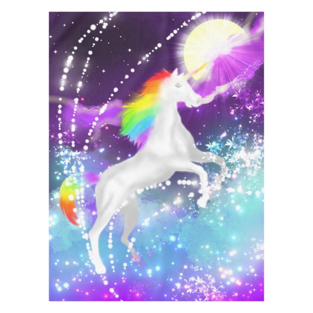Rainbow Unicorn Tischdecke (Vorderseite)