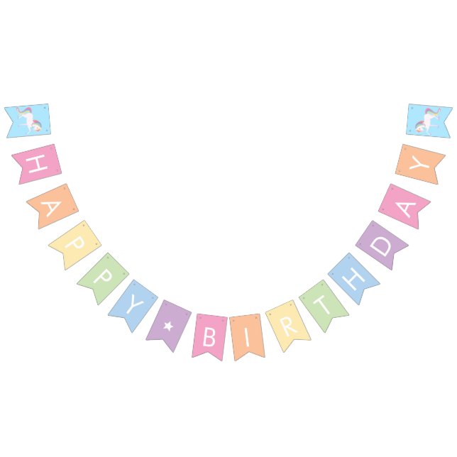 Rainbow Unicorn Wimpelkette (Alle)