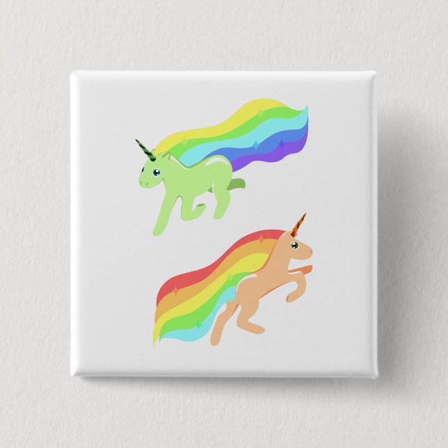 Rainbow Unicorns Button (Vorderseite)