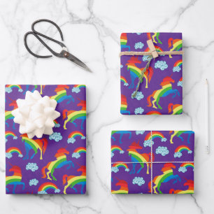 Rainbow Unicorns Geschenkpapier Set