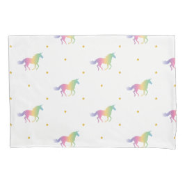 Rainbow Unicorns & Gold Stars Muster Kissenbezug
