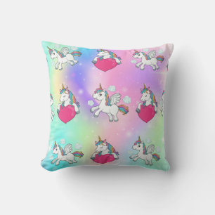 Rainbow Unicorns Hörner Druckkopfstrebe Kissen