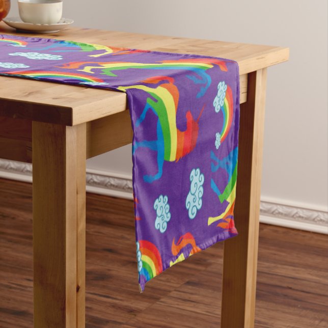 Rainbow Unicorns Kurzer Tischläufer (Beispiel)
