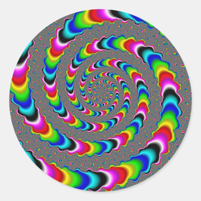 Rainbow Universe - Fraktal Art Runder Aufkleber (Vorderseite)