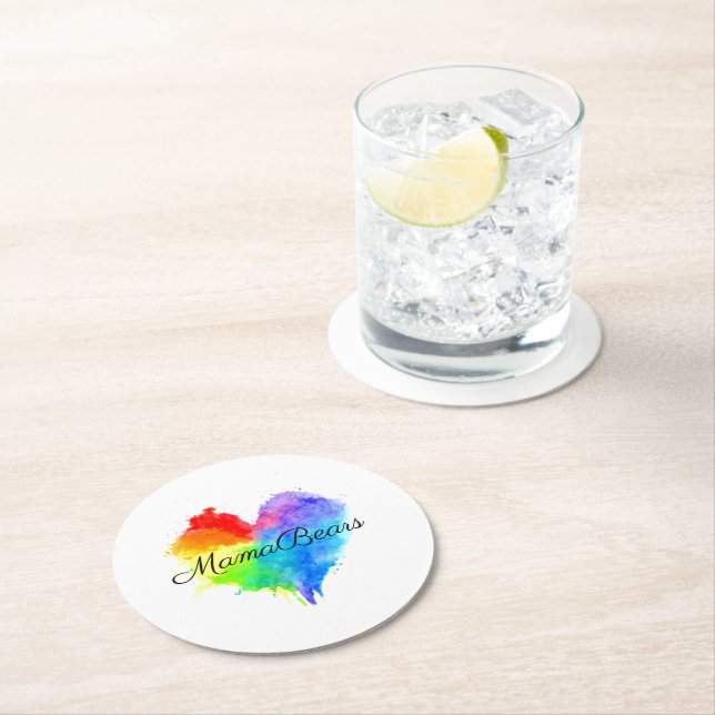 Rainbow-Untersetzer Runder Pappuntersetzer (Vor Ort)