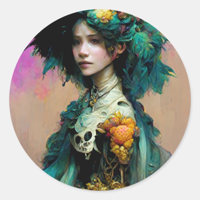 Rainbow Urchin 2 Fantasy Sci-Fi Runder Aufkleber (Vorderseite)