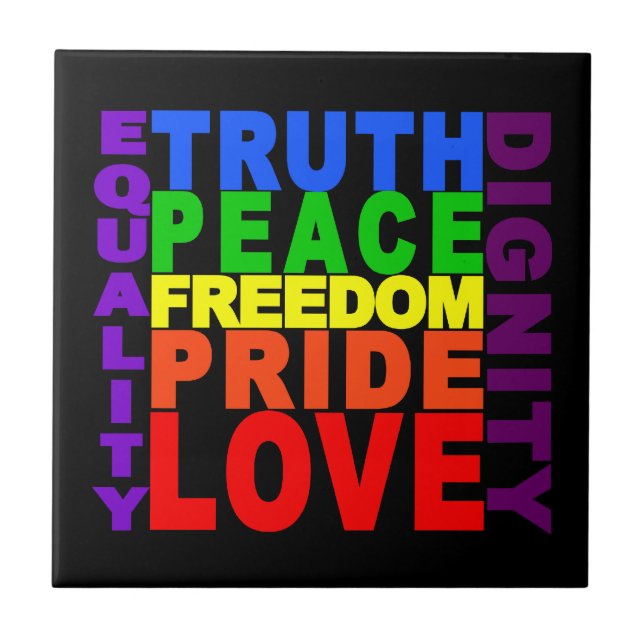 Rainbow Values-Fliese Fliese (Vorderseite)