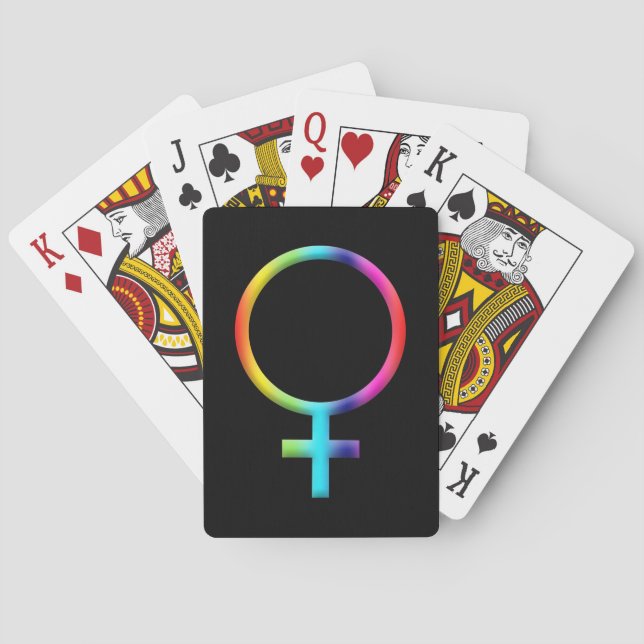 Rainbow Venus Symbol Astrologie Zodiac Planet Zeic Spielkarten (Rückseite)