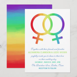 Rainbow-Venus-Symbol | Lesbische Hochzeit Einladung