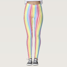 Rainbow Vertical Stripes Pastellfarben Leggings