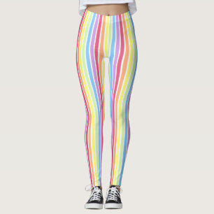 Rainbow Vertical Stripes Pastellfarben Leggings