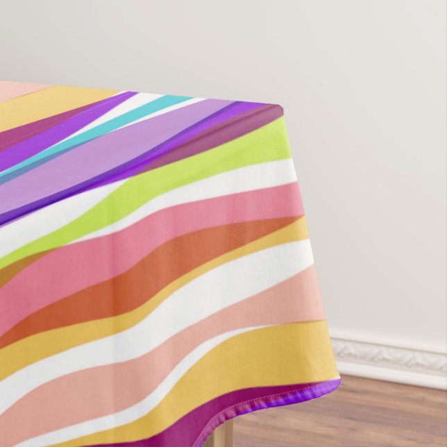 Rainbow Vertical Stripes Pastellfarben Tischdecke (Beispiel)