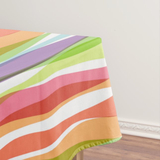 Rainbow Vertical Stripes Pastellfarben Tischdecke (Beispiel)