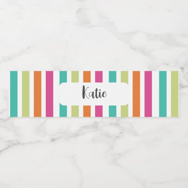 Rainbow-vertikale Streifen farbenfroh Retro-Multic (Einzelnes Label)