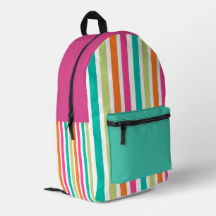 Rainbow-vertikale Streifen farbenfroh Retro-Multic Bedruckter Rucksack