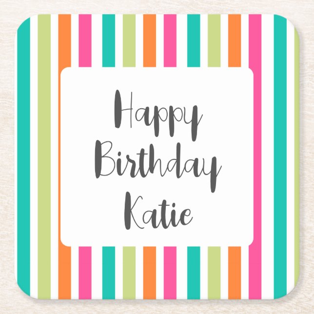 Rainbow-vertikale Streifen farbenfroh Retro-Multic Rechteckiger Pappuntersetzer (Vorderseite)