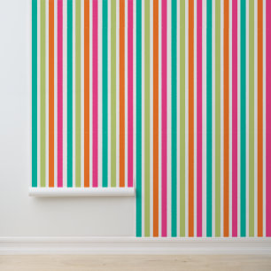 Rainbow-vertikale Streifen farbenfroh Retro-Multic Tapete