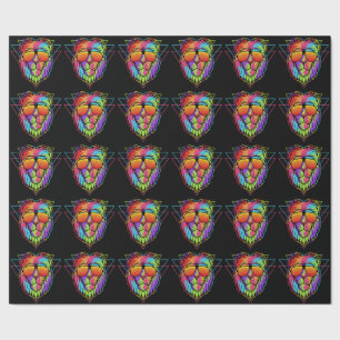 Rainbow Vibes Lion Geschenkpapier