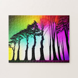 Rainbow Vibransky über Schwarze Silhouette